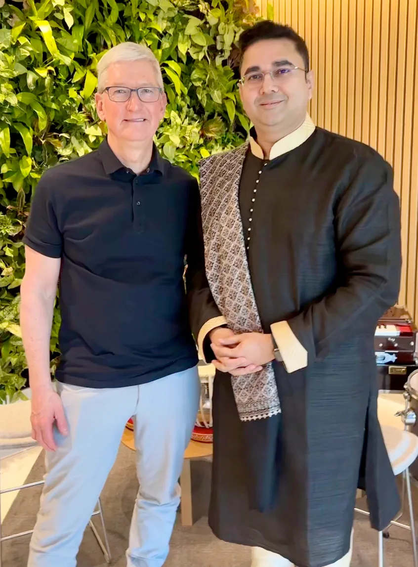 Sandeep with Apple CEO Tim Cook